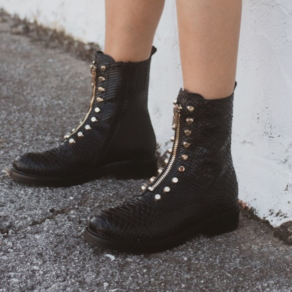 Jeffrey Campbell Black Combat Boots